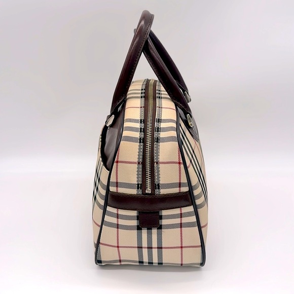 BURBERRY Classic Beige Nova Check Dome Bowler Bag - Picture 7 of 15